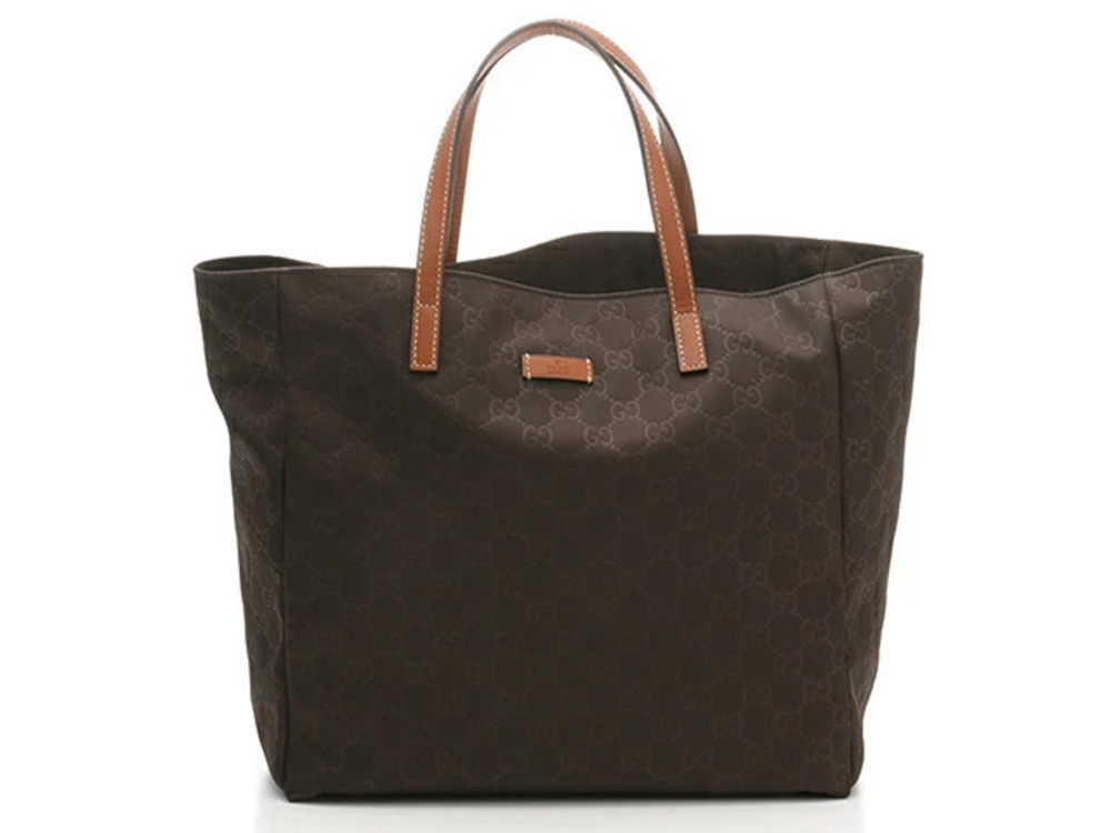 Gucci Tote Bag Dark Brown GG Calfskin